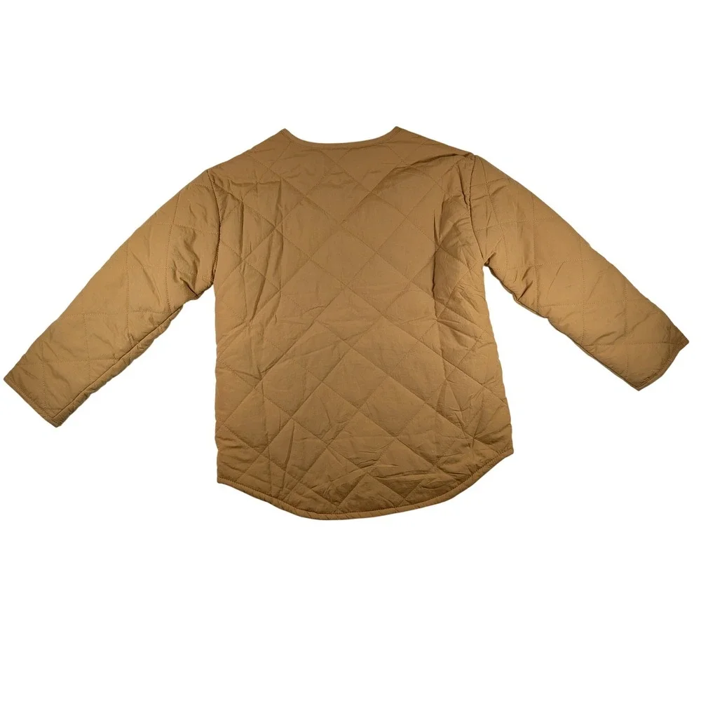 OshKosh Quilted Liner Jacket Kids 10 Brown Full Zip Diamond Pattern Pockets